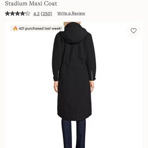 L.L. Bean Black Stadium Maxi Coat